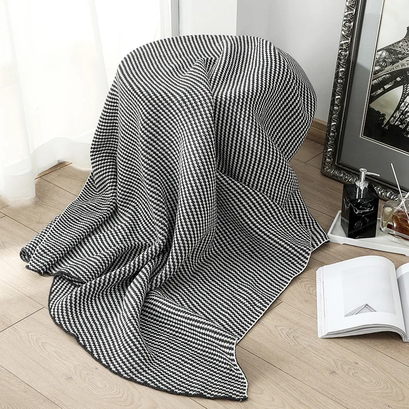 

Европейский современный простой стиль одеяло для дивана искусственное одеяло шерстяное маленькое одеяло утолщенное вязаное одеяло для зи...