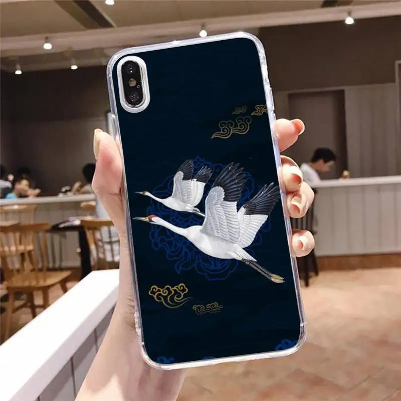 

Illustration chinese style wild goose Phone Case Transparent soft For iphone 5 5s 5c se 6 6s 7 8 11 12 plus mini x xs xr pro max