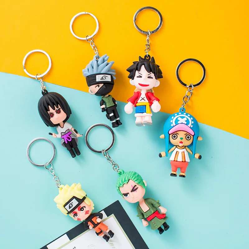 Action Kiki Delivery Service Figure Model Key Chain Toys Cute Cartoon Ring Handbag Pendant Japan Anime One Piece Luffy Dolls | Игрушки и