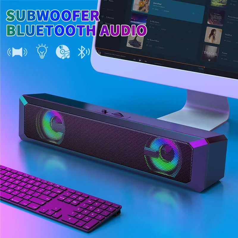 

LED TV Sound Bar AUX USB Wired Wireless Bluetooth-compatible Speaker Home Theater Surround SoundBar For PC TV Computer Speakers