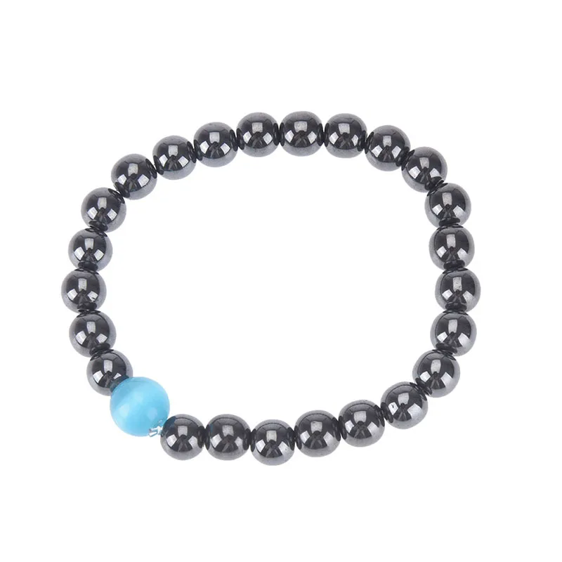 

New Magnetic Slimming Weight Loss Round Black Stone Magnetic Therapy Bracelet Adjustable Luxury Bracelet Health Care