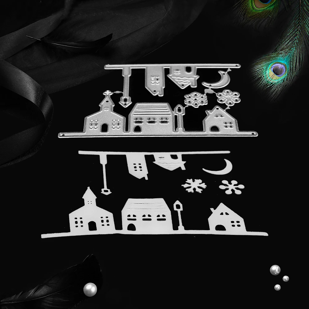 Новинка 2019 года Металлическая стальная рамка в форме звездного дома трафареты