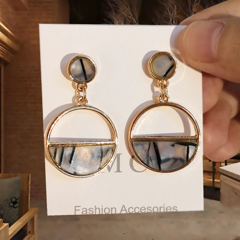 Женские серьги Корейская версия полые круглые с подвесками простые персональные