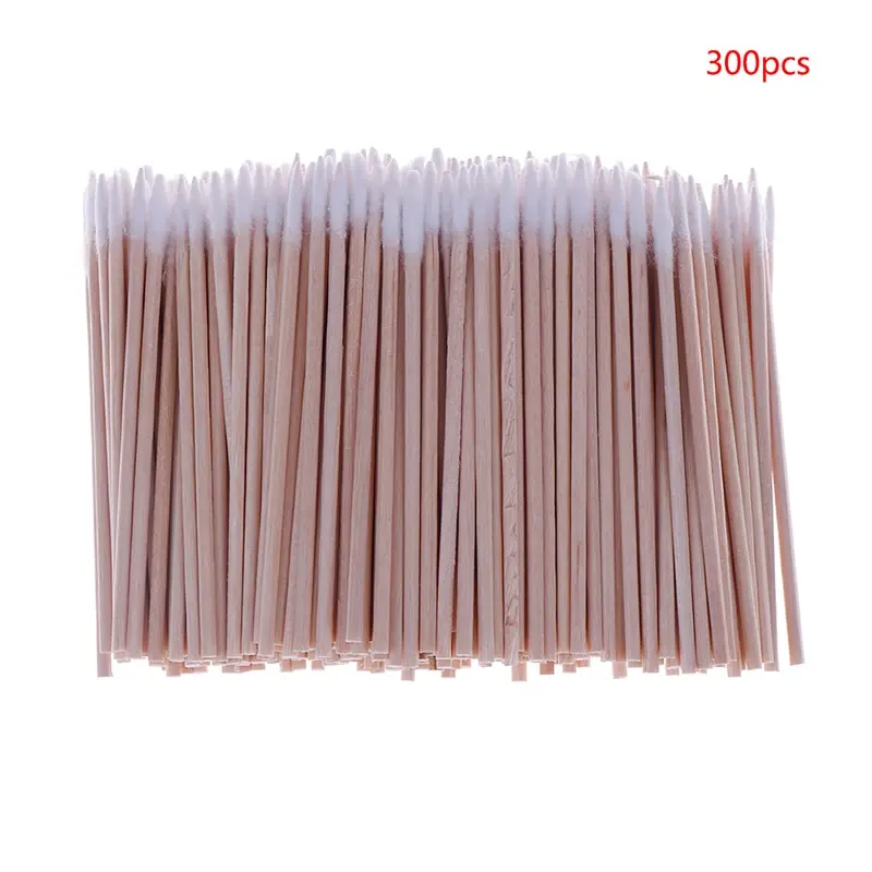 

300PCS Wood Handle Cotton Swabs MINI Pointed Tip Head Cotton Swab Eyebrow Tattoo Makeup Color Nail Seam Dedicated Dirty Picking