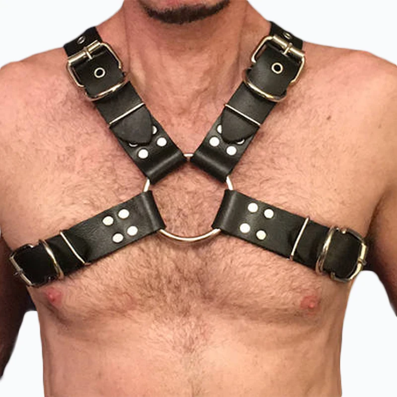 Эротическое нижнее белье жилет Exy из искусственной кожи бандаж на грудь ремни для