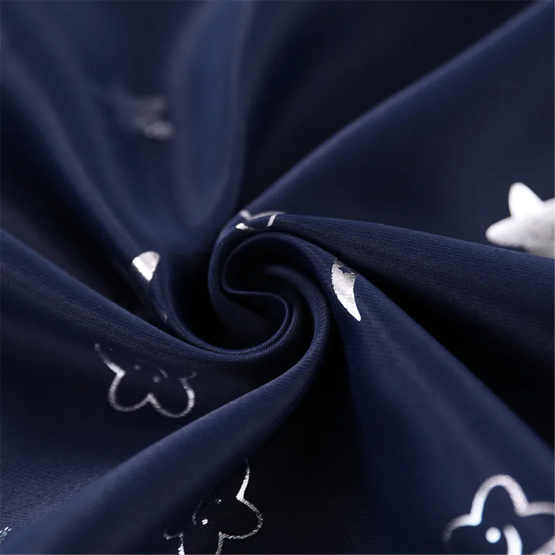 Затемняющие шторы с серебряными звездами 1 панель для детской спальни гостиной 6