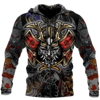 2021 fashion retro hoodies beautiful samurai armor 3d printed hooded unisex zip pullover casual zipper harajuku streetwear