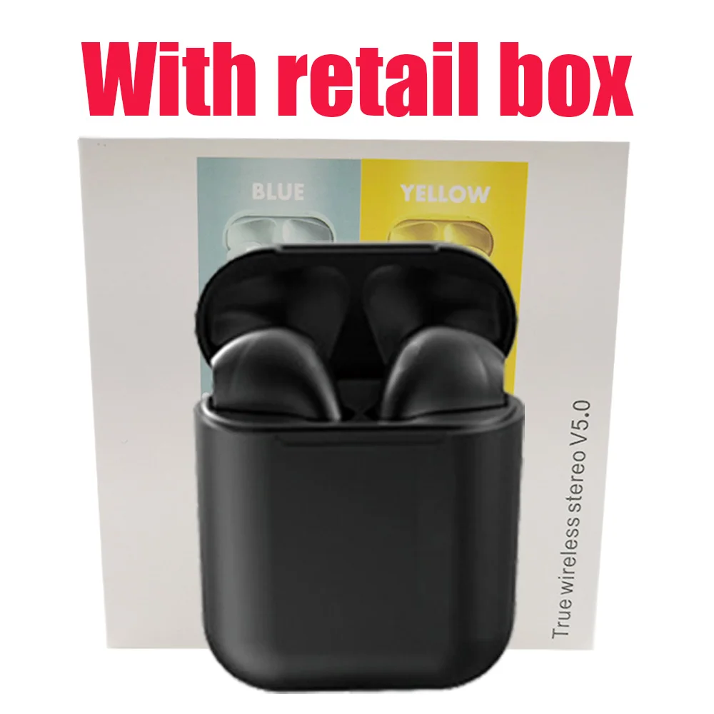 Оригинальные inpods 12 Беспроводные наушники i12 tws наушники Macaron 12 inpods 12 i12 tws наушники для смартфона PK i7 i11 i14 TWS - Цвет: Black