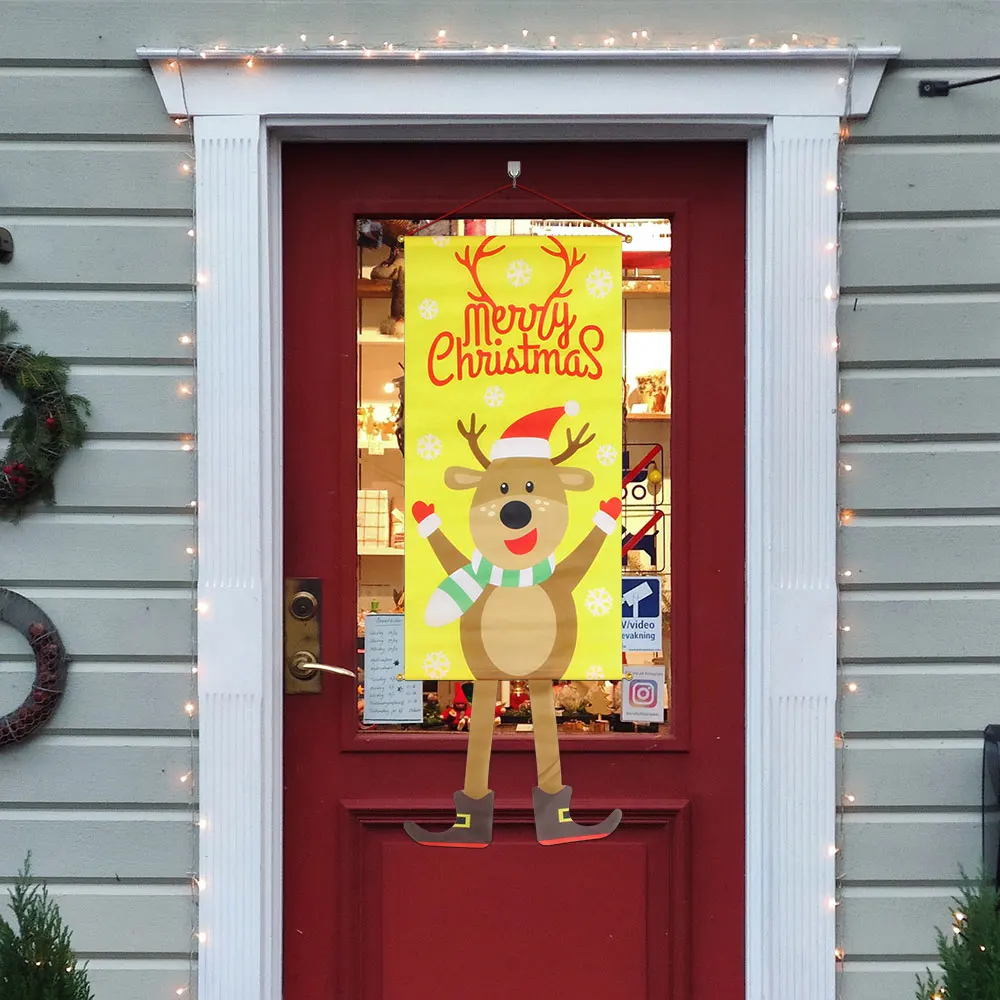 NewChristmas оформление окон и дверей ткань подвесной флаг стены атмосферу дома