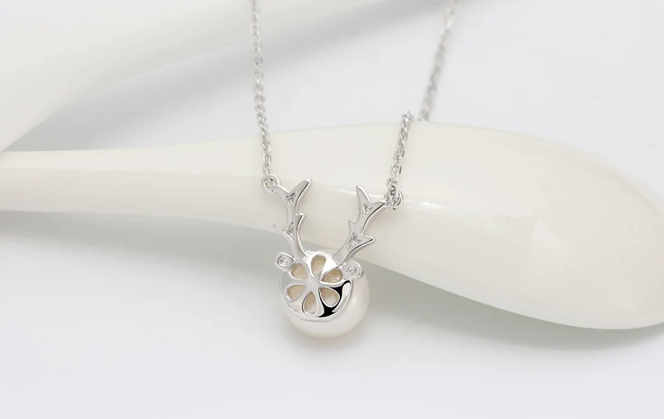 ORSA JEWELS ожерелье с подвеской из искусственного жемчуга и антеля S925, Милая женская подвеска, Рождественская тематика, Стерлинговое Серебро, хорошее ювелирное изделие SN167