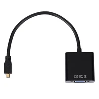 1080p micro hdmi compatible to vga female video cable converter adapter for pc laptop black digital adapter drop shipping