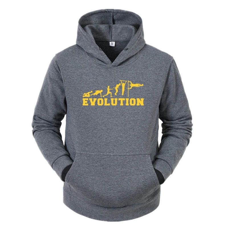 

Evolution Calisthenics Print Hoodie Autumn Daily Casual Long Sleeve Pocket Streetwear Sweatshirt Men's Fitness Hoodies Top