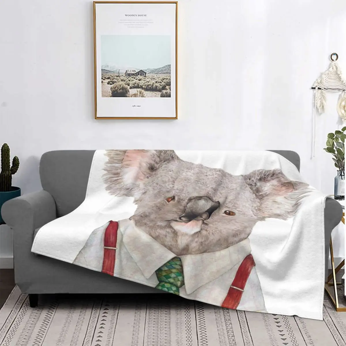 

Manta de Koala para cama, Edredon a cuadros, manta Kawaii a cuadros для пикника