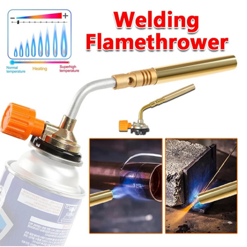 

1Pcs Butane Gas Welding Soldering Pipe Blow Torch Flamethrower Burner Camping Welding BBQ Tool Brass for Welder Equipment