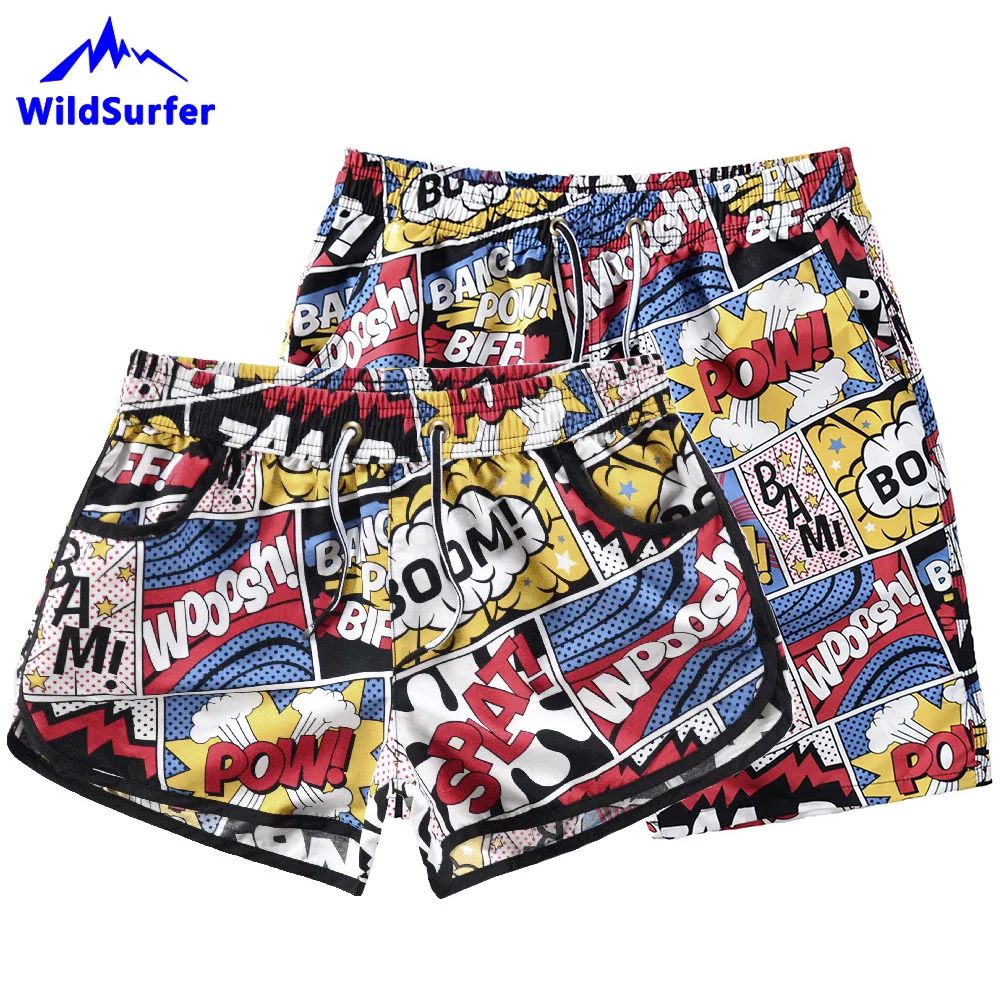 WildSurfer 2020 пляжные шорты для пар мужские быстросохнущие плавания женские и