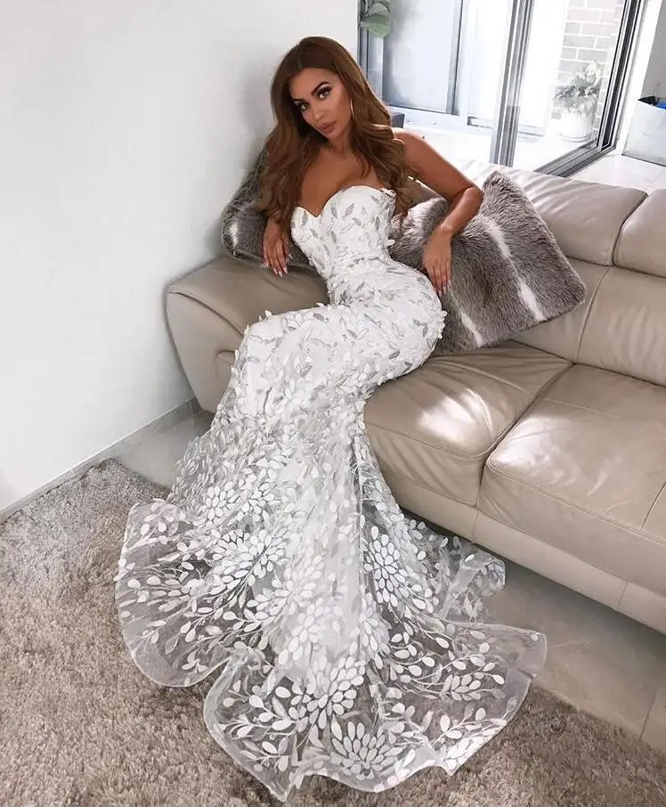 Simly Tara летнее женское сексуальное платье без бретелек рукавов лист труба белая