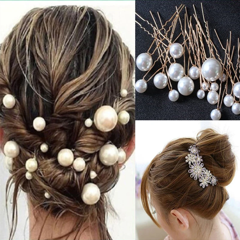

Fashion Pearl Simulate Pearl Flower Crystal Hairpins Elegant Bridal Bridesmaid Hair Clips Barrettes Hairwear Hair Accessories