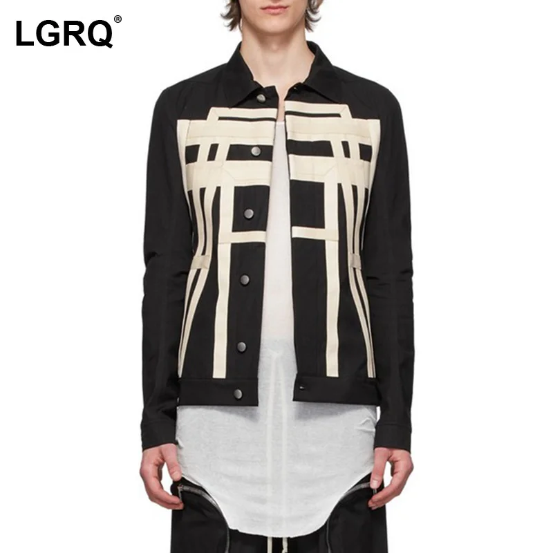 

Женская куртка в полоску [LGRQ], черная Повседневная куртка с длинным рукавом и отложным воротником в западном стиле, новинка весны-осени 2021, ...