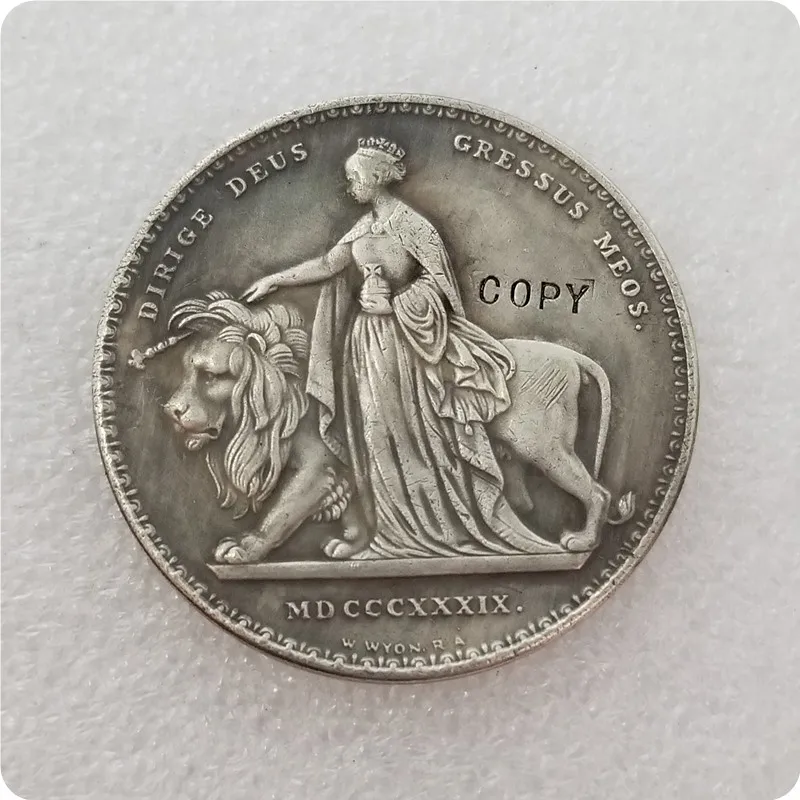 Лев 1839 королевы Виктории 5 копия монеты КОПИЯ | Дом и сад