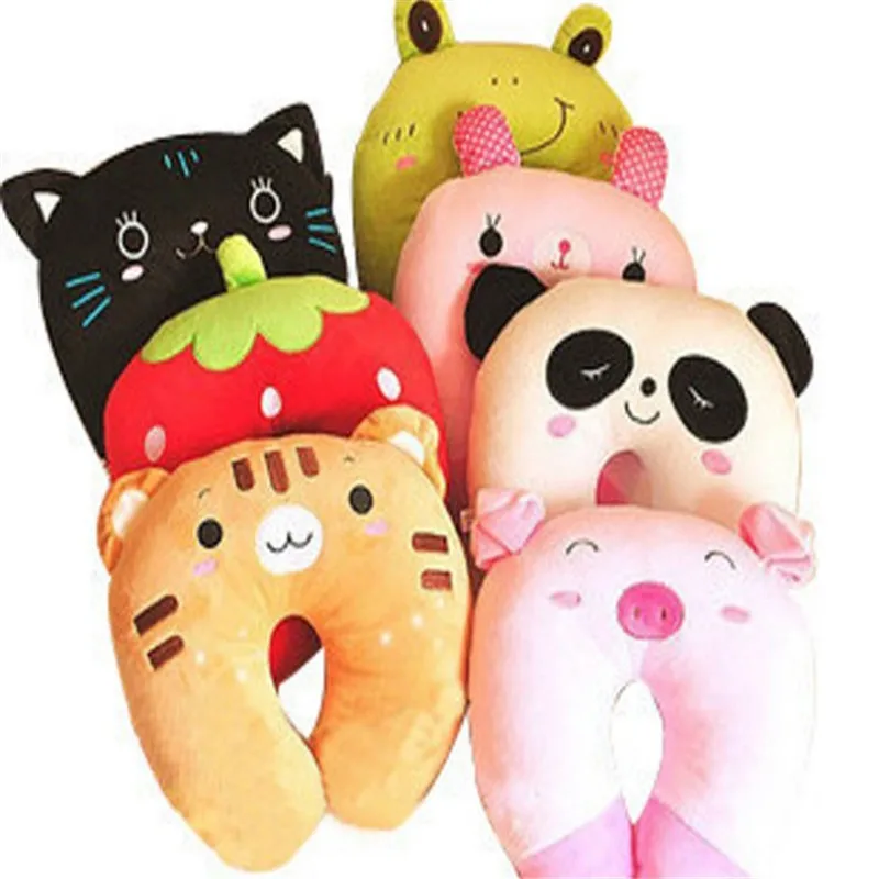 

U-shaped Neck Pillow Cute Animal Multicolor Cartoon Travel Pillow Neck Massage Car Headrest Comfortable Soft Cushion