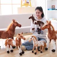 30 90cm 4 styles simulation horse plush toy stuffed lifelike animal doll baby kids birthday gift home shop decor triver toy
