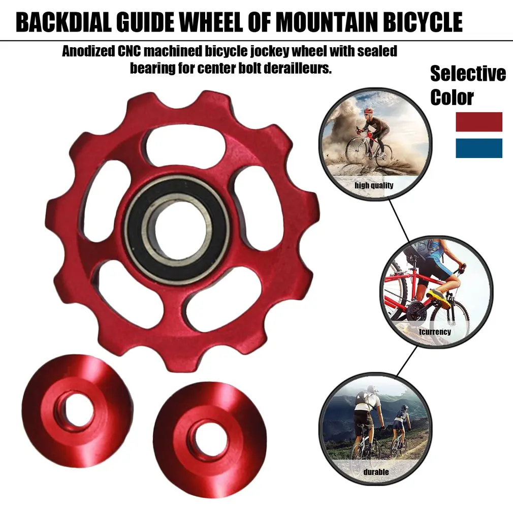 

Aluminium Alloy Jockey Wheel 11T Bicycle Tension Wheel Rear Derailleur Pulley Guide Pulley Cycling Bike Accessories