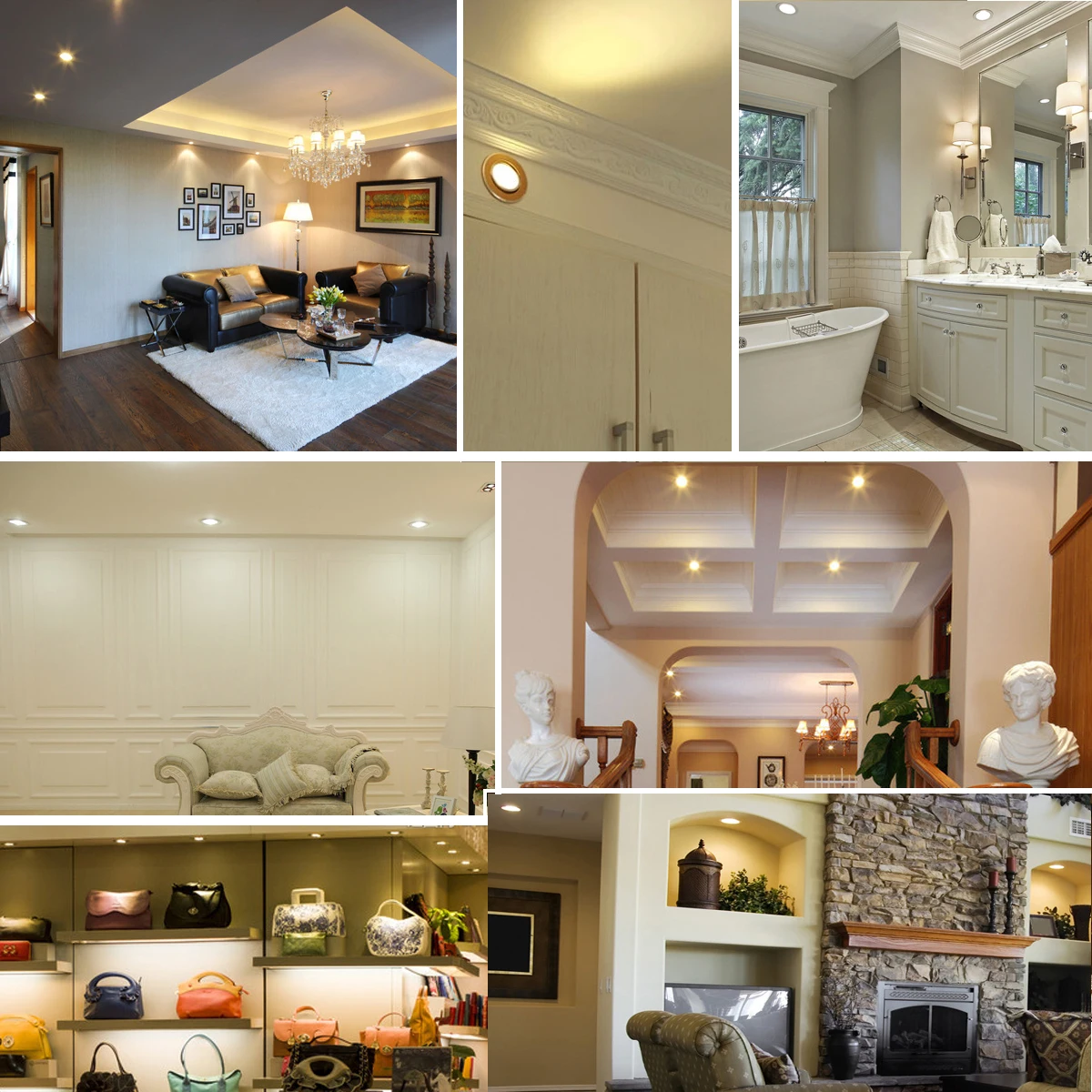 

Dimmable LED Recessed Ceiling Downlights Kitchen Luminaire 110-240V 3W 5W 65mm 70mm 90mm Cut Hole Spot Lamp Angle Adjustable