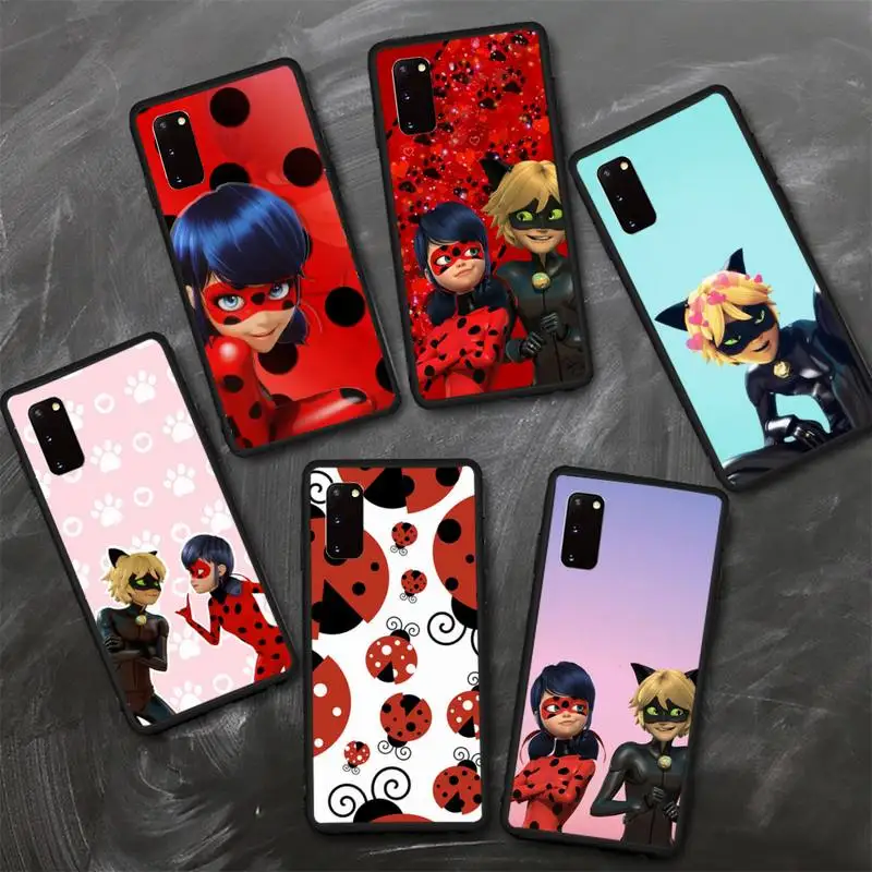 

Cartoon Lady-bug Phone Case For Samsung S8 S9 S10 E S20 S21 S30 5G Edge plus lite Cover Fundas Coque