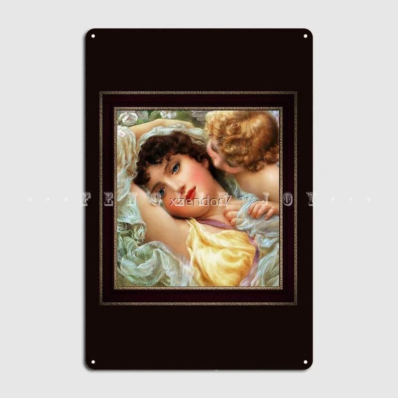 

Love Whispers By Norman Prescott-Davies Vintage Fine Art Xzendor Metal Sign Pub Garage Classic Wall Decor Tin Sign Posters