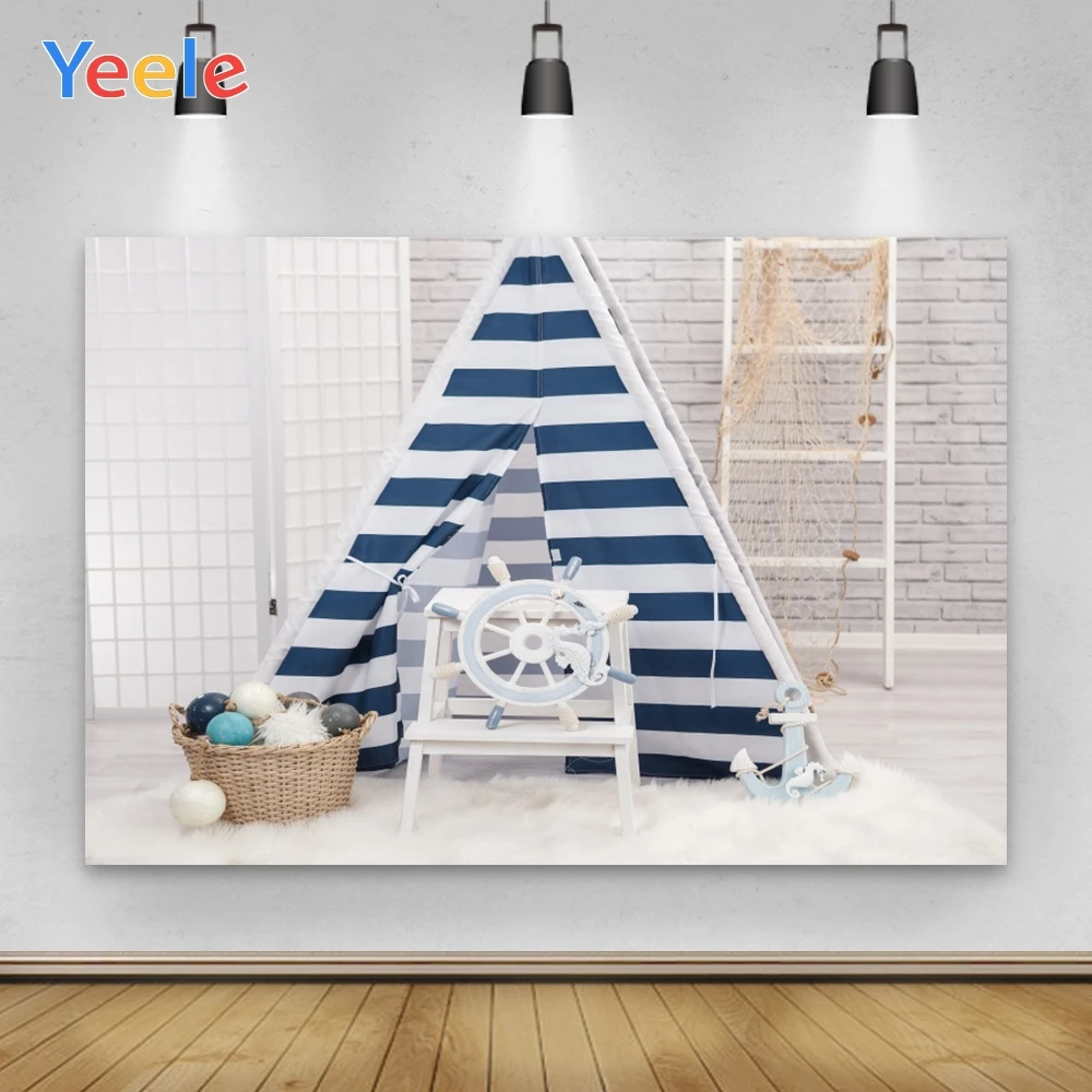 

Yeele Blue Tent Baby Room Carpet White Photography Backdrops Photo Background Newborn Photocall For Photo Shoot Props Photophone