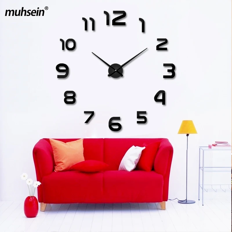 

Muhsein 2021 New Wall Clocks 3D Diy Acrylic Mirror Stickers Clock Home Decorate Watch Mute Movement Wall Clocks Free Shipping