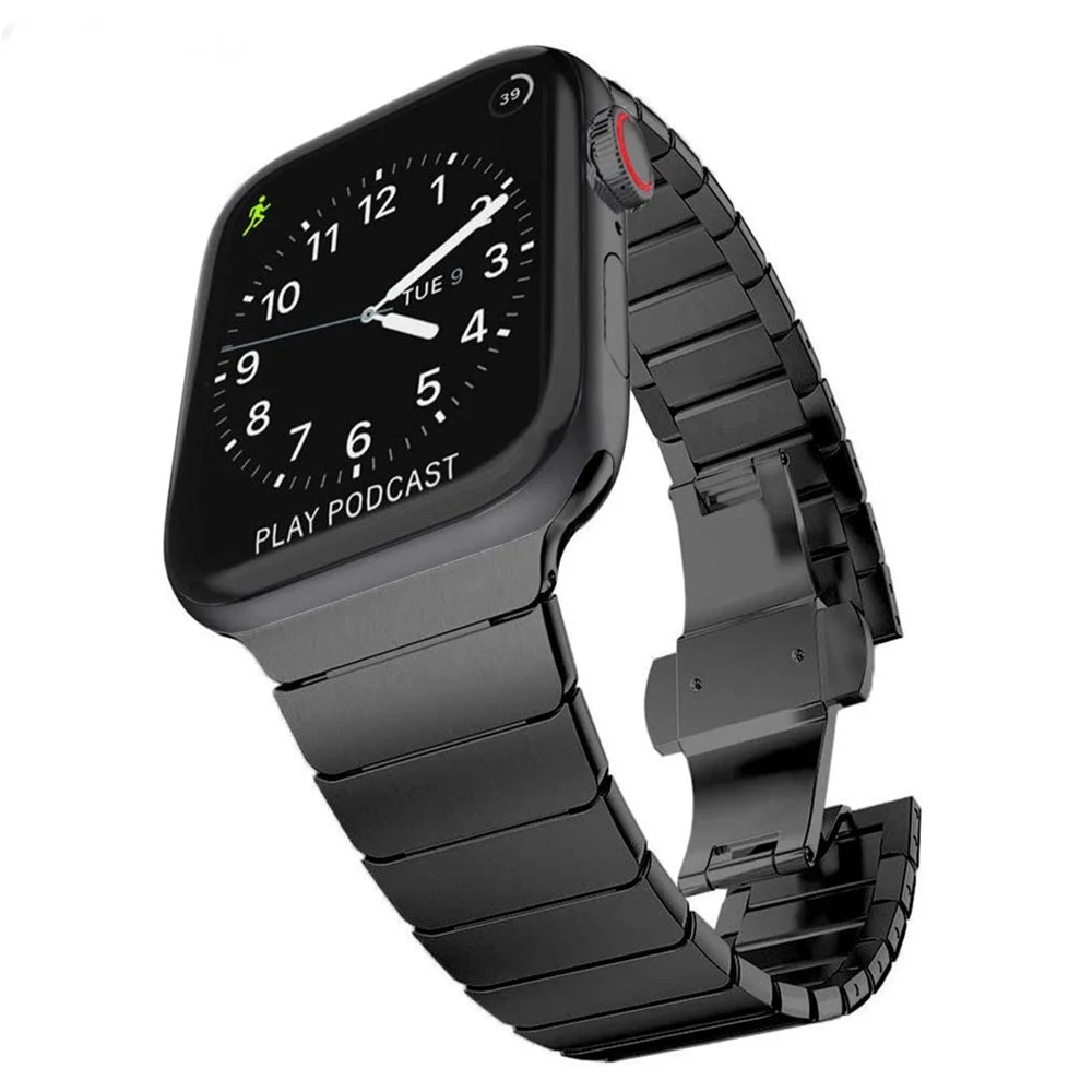 Ремешок из нержавеющей стали для Apple watch 6 band звеньевой браслет iwatch 38 мм 42 series 5 4 3 SE