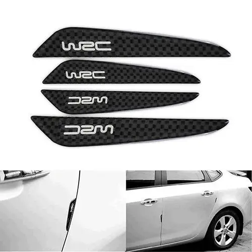 

4 Pcs Carbon Fiber Car Side Doors Anti-Scratch Protection Guards Trims Stickers Car Door Edge Guard Strip car modeling Accessori