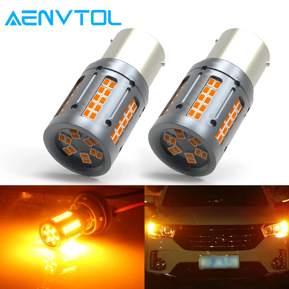 Светодиодные фонари AENVTOL 2x без Hyper Flash 1156 BA15S P21W BAU15S PY21W T20 7440 WY21W янтарного цвета