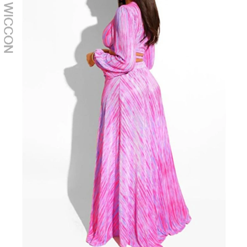 

Summer Vintage Women Dress Elegant Streetwear Loose Sexy Striped Dress Deep V Neck Pleated Dress 2021