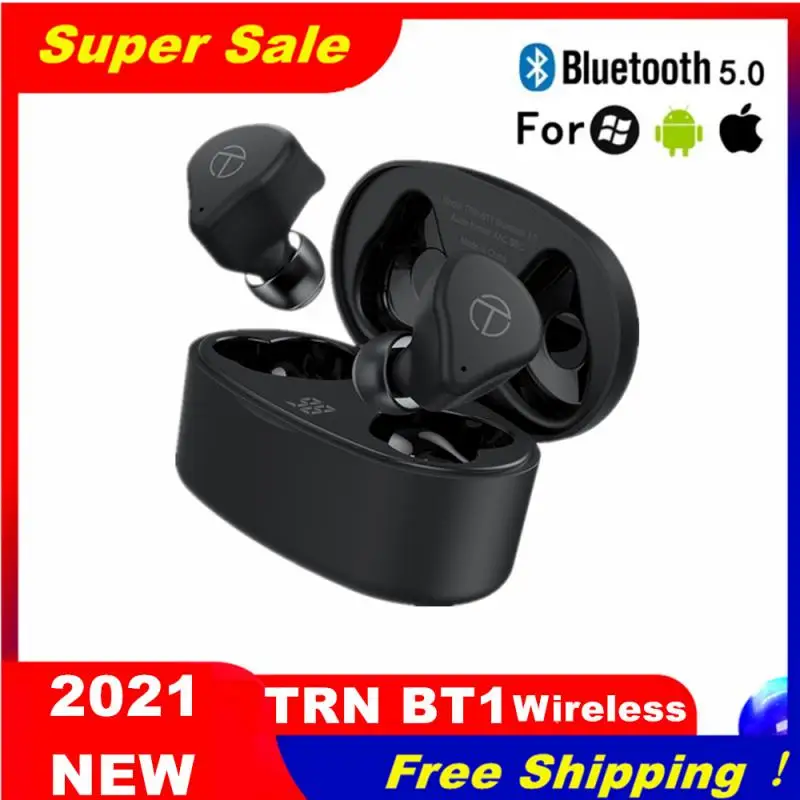 

TRN BT1 Bluetooth-Compatible Earphones Charging Box Wireless Headphone HD Stereo Sports Waterproof Earbuds Headsets B