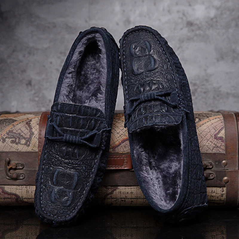 Брендовая модная зимняя мужская повседневная обувь мокасины мужские лоферы