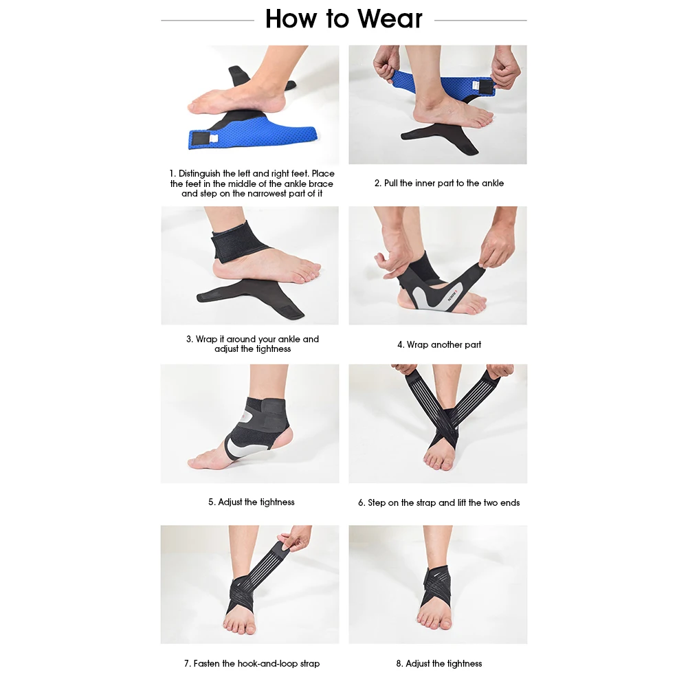 

1Pair Ankle Support Brace Adjustable Elastic Ankle Compression Sleeve for Men and Women, Basketball, Running, Volleyball