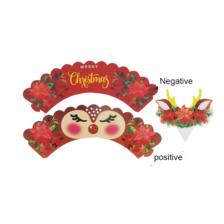 24 комплекта с рождественскими оленями украшение торта бумажные Формы для кексов