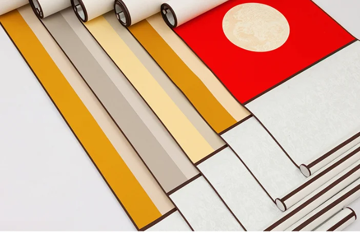 01 Китайская каллиграфия парная рабочая бумага чистый семь символов Свиток пять