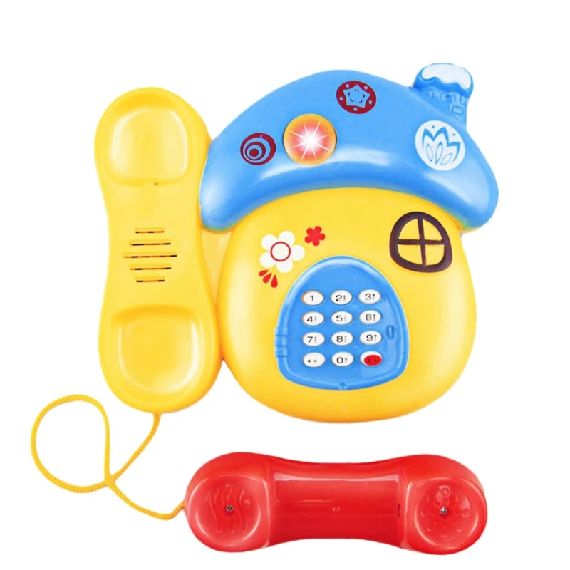 

Baby Toys Sound Light Early Childhood 0-12 Months Cartoon Mushrooms Telephone Children Musical Electronic Toy Phone Ran Color