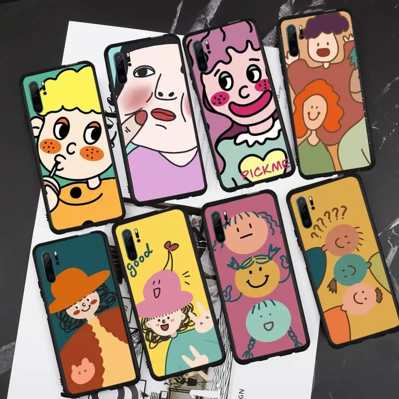 

Cute illustration of funny cartoon Phone Case For Huawei P 20 30 40 lite pro smart 2019 honor 10 i lite 8x nova 5t mate 20 pro