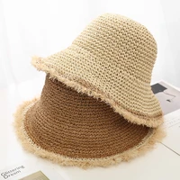 2021 new fashion women straw hats panamas uv protection sun visor beach hats women visors foldable female summer sun hat women
