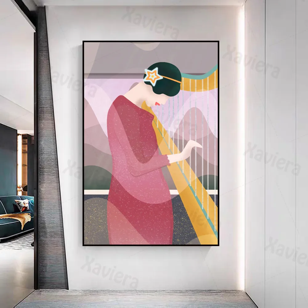 

Nordic Abstract Wall Art Posters Fashion Women Cool Girls Canvas Paintings Modern Home Decoration Living Room Print and Picture