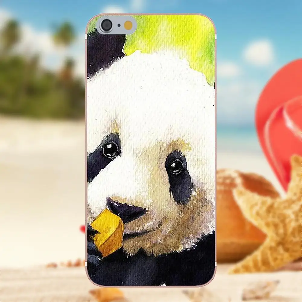 Oedmeb Уникальный Cute Panda ТПУ Мобильный Чехол Для iPhone Х 4S 5S 5C SE 6 S 7 8 Плюс Galaxy Примечание
