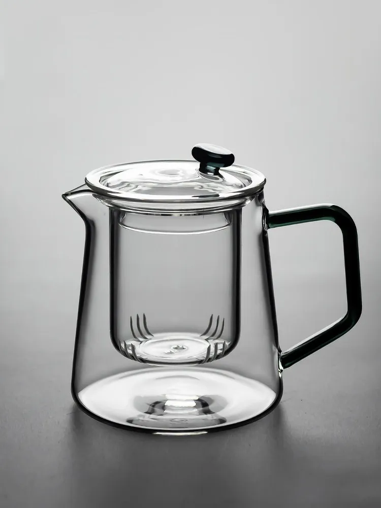 Чайник стеклянный прозрачный с фильтром для заваривания набор из черного