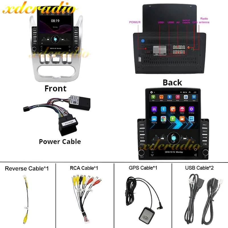 Xdcradio 10.4&quot Tesla Vertical Android 10.0 For Renault Logan I Sandero Lada Lergus Dacia Car Radio Multimedia Player Navigation |