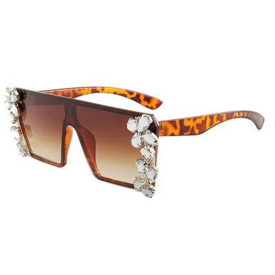 

2021 square fashion frame diamond-encrusted luxury sunglasses European and American fashion unisex sunglasses