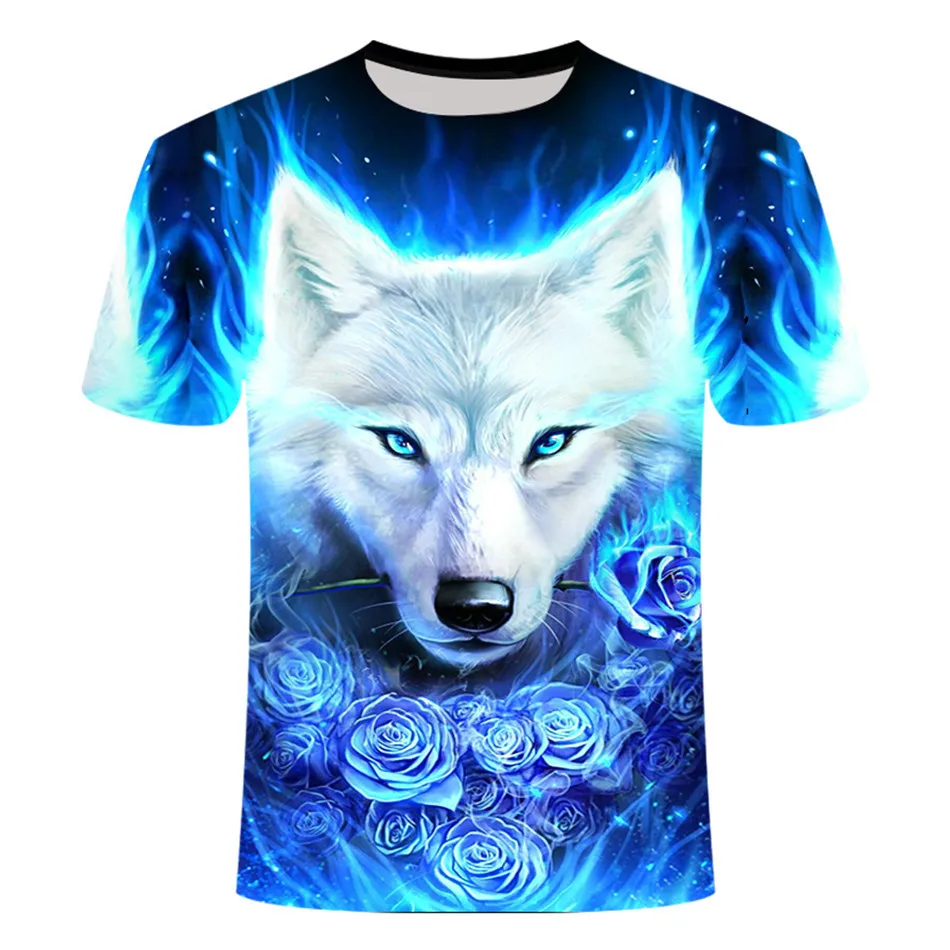 

Summer Fashion T-shirts Wolf 3D Printing Men and Women Short-sleeved New Cool Casual Streetwear Oversized T Shirt Teens Gift