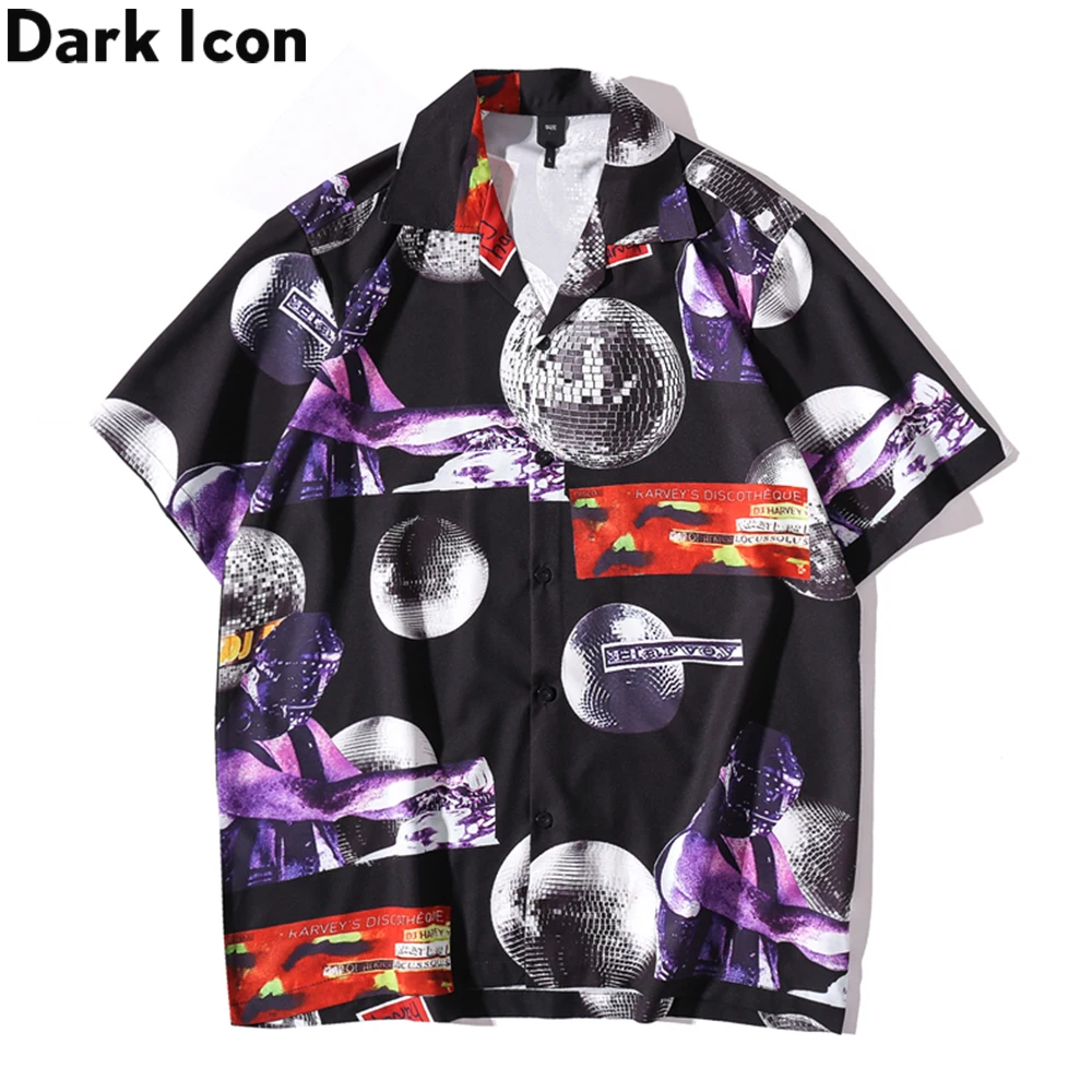 

Dark Icon Printed Hawaiian Shirts Men Summer Street Fashion Men's Polo Shirt Male Top